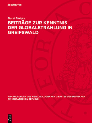 cover image of Beiträge zur Kenntnis der Globalstrahlung in Greifswald